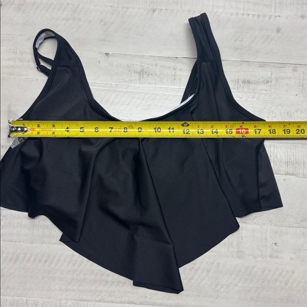 Two Piece Bathing Suit Ruffled Flounce Top with high waisted bikini bottoms - Picture 9 of 11